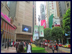 Times Square has many expensive brand stores. To the left is Living room museum.