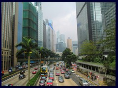 Gloucester Road. There are many skybridges in Wan Chai, with impressieve views over the trafficated roads and the skyscrapers. Gloucester Road is the most impressive and "Blade Runner" looking road in Hong Kong!