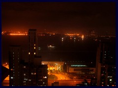 Victoria Harbour, Kowloon and Sai Yin Pun area seen from our hotel room at Best Western. 