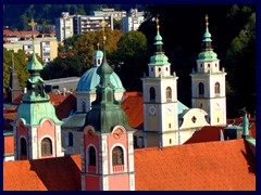 Nebotičnik - Skyscraper and its views 11 - Franciscan Church, Ljubljana Cathedral