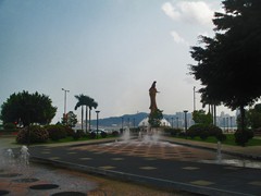 Alameda Dr. Carlos D'Assumpcao towards Avenida Dr. Sun Yat-Sen and Kun Iam Statue. In the background is Taipa Island.