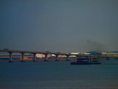 Traffic on Friendship Bridge.