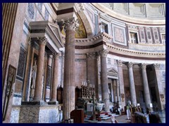 Pantheon means "temple for all the gods" and that is exactly what it was until 609 when it was converted into a church. It is famous for it's dome with a hole on the top, called the Oculus, where sunlight ("the light of God") is shining down on the floor on sunny days.