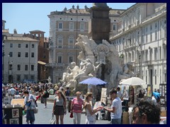 Piazza Navona with Fountain of the Four Rivers and Palazzo Pamphilj, the Brazilian Embassy in Rome.