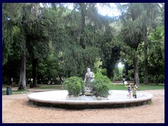 Moses in the bulrushes statue and pound, Pincio Gardens.