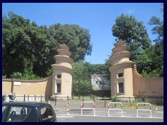 Villa Borghese. Walls of the Bioparco zoo.