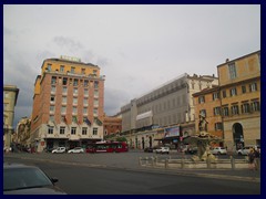 Piazza Barberini with Hotel Bernini and Bernini's fountain.