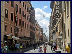 Via del Corso's beginning at Piazza del Popolo.