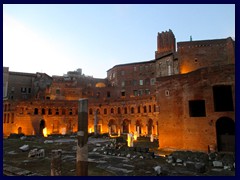 Forum Traiani (Trajan Forum) is Emperor Trajan's ancient forums where you find the ruins of one of the worlds first shopping centers (Trajan's Markets), that was built in 110AD to purchase goods and conduct business. Trajan's Markets had 150 small stores, "tabernaes" along the main road, Via Biberatica, and offices. It was designed by Trajan's favourite architect,Apollodorus of Damascus.