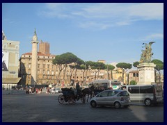 Piazza Venezia is the busy square in front of Monument to Vittorio Emanuele II. This road, Via dei Foro Imperiale, leads to Colosseum.