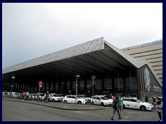 Termini Station is the modern main railway station of Rome.It opened in 1862 and was named after the Termini district, where it is situated, just East of the historical city center. It was bombed by the Americans during WWII, the current building opened in 1950. This is where we arrived by train from the airport, Fiumicino.