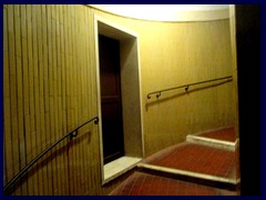 The steep and narrow stairs towards the top of  St Peter's Basilica.