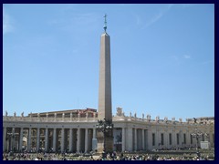 An Egyptian obelisk from the Circus of Nero was erected at the center of St Peter's Square  in 1586. 