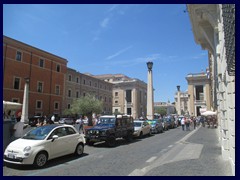 Via della Conciliazione towards the Vatican City is filled with tourist stores and restaurants.