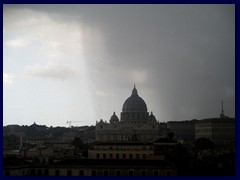 A black cloud right above St Peter's Basilica in the Vatican! Views from Castel Sant'Angelo.