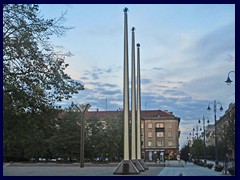 Columns outside Seimas Palace, the Parliament building, Gedimino Avenue.