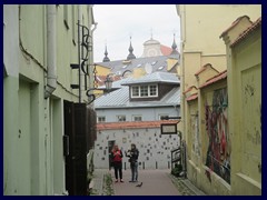 Literatu gatve (Literatu street) is a short street that leads from Pillies St to Maironio street. The street has walls that are dedicated to famous writers and poets, related to Lithuanian litterature. It was introduced in 2009, but the street has an old history as street with bookstores, literatu means writers.