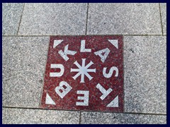 "Stebuklas" means "miracle". This is a tile on Cathedral Square , between the cathedral and the belfry. The legend says that if you swish around four times on the spot and say this word, you can wish you something.
