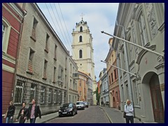 University street  (Universiteto gatve) towards the University tower.