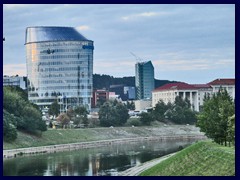 Zverynas district's futuristic office buildings seen from the opposite side of Neris river.