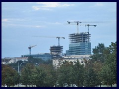 New glass highrises under construction, Zverynas.