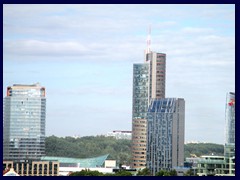 Views from the Bell Tower: Vilnius modern skyline. Europa Tower (129m to the roof)  is the tallest building). Most of these buildings were completed as late as in 2004.